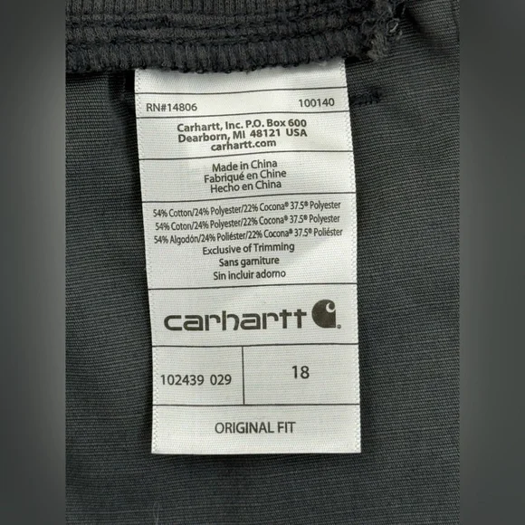 Carhartt Women’s Original Fit Cargo Work Shorts with Utility Pockets, Size 18 - Picture 13 of 13